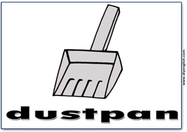 dustpan – English word flashcard