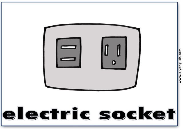 electric socket – English word flashcard