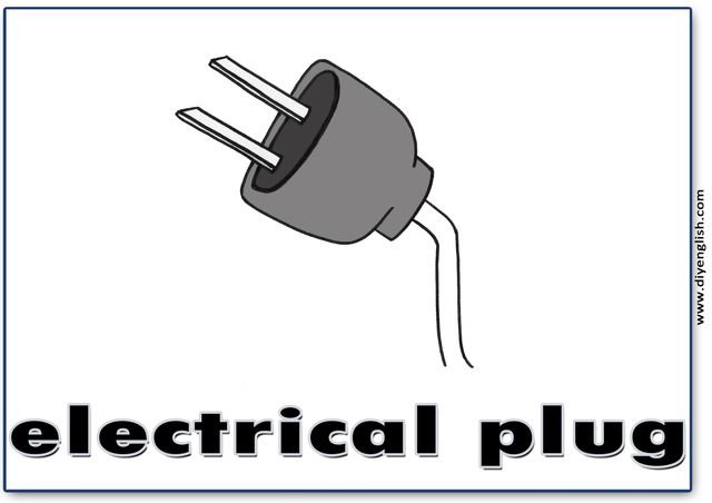electrical plug – English word flashcard