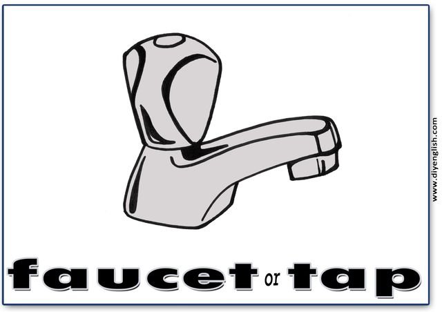faucet / tap – English word flashcard