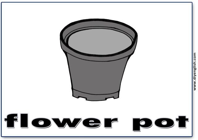 flower pot – English word flashcard