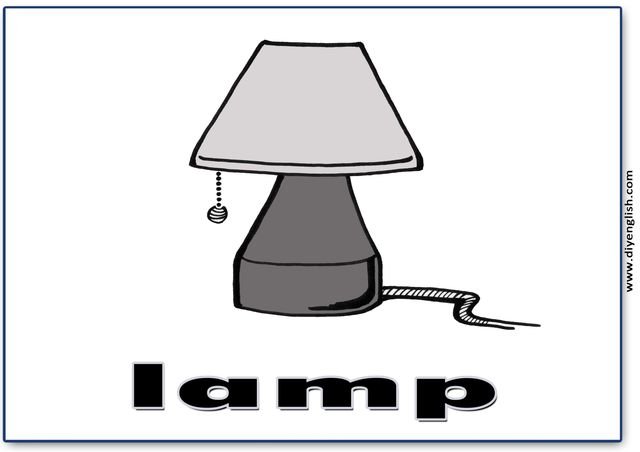 lamp – English word flashcard