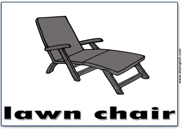 lawn chair – English word flashcard