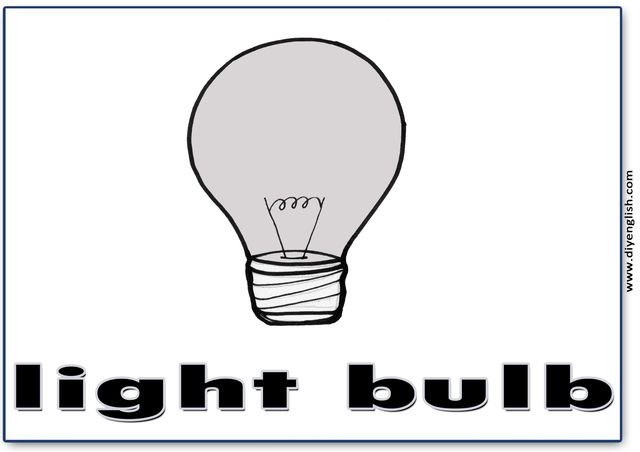 light bulb – English word flashcard