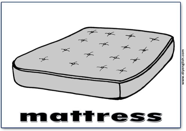 mattress – English word flashcard