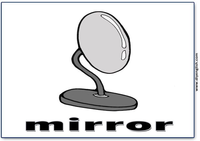 mirror – English word flashcard