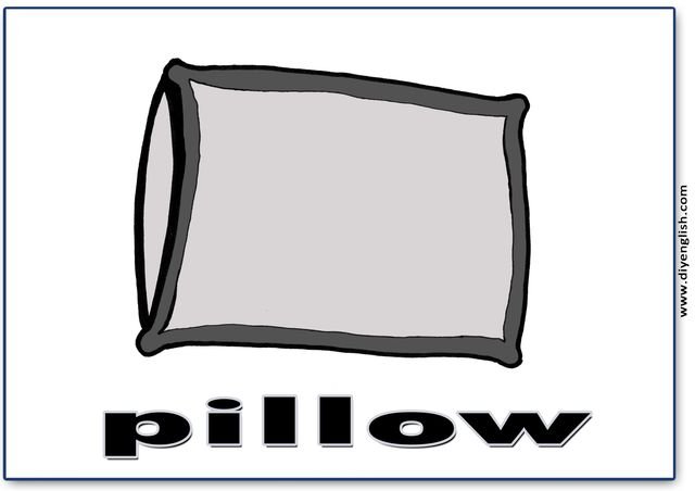 pillow – English word flashcard