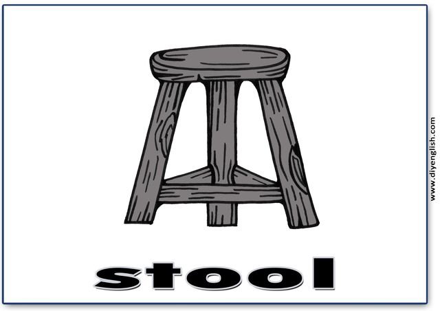 stool – English word flashcard
