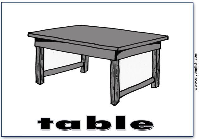 table – English word flashcard
