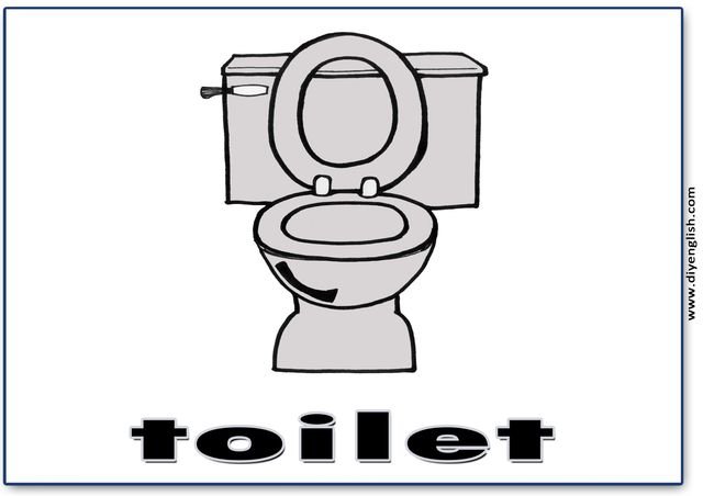 toilet – English word flashcard