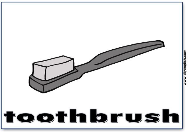 toothbrush – English word flashcard