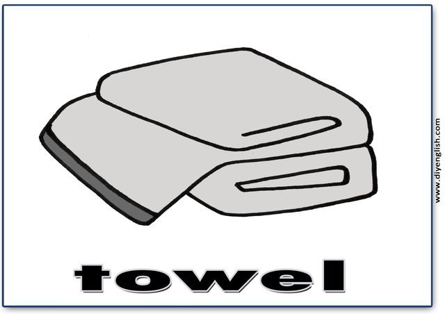 towel – English word flashcard
