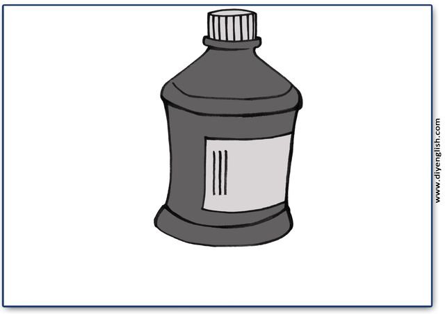 bottle – Blank – colour & write flashcard