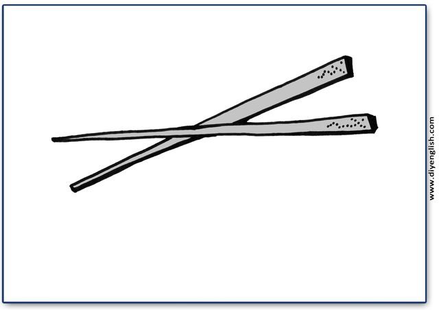chopsticks – Blank – colour & write flashcard