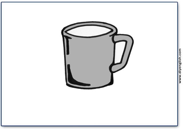 mug – Blank – colour & write flashcard