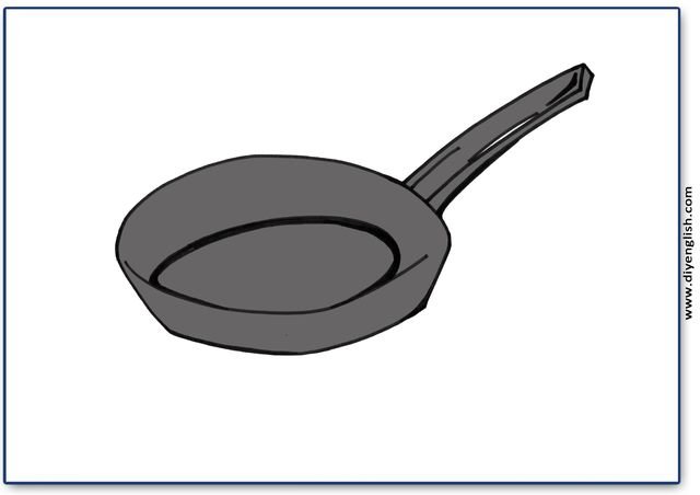 pan – Blank – colour & write flashcard