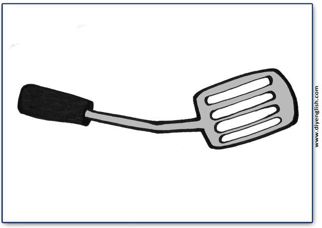 spatula – Blank – colour & write flashcard