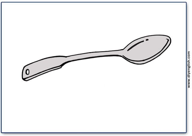 spoon – Blank – colour & write flashcard