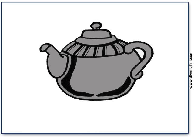 teapot – Blank – colour & write flashcard