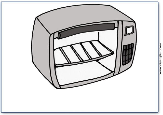 toaster oven – Blank – colour & write flashcard
