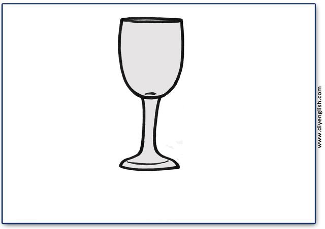 wine glass – Blank – colour & write flashcard