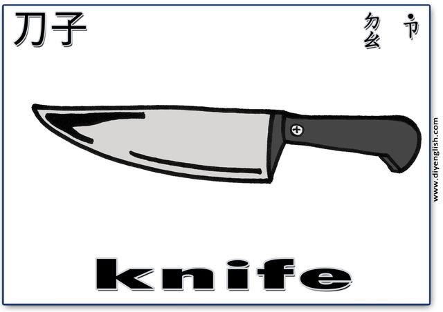 knife – Chinese & English flashcard
