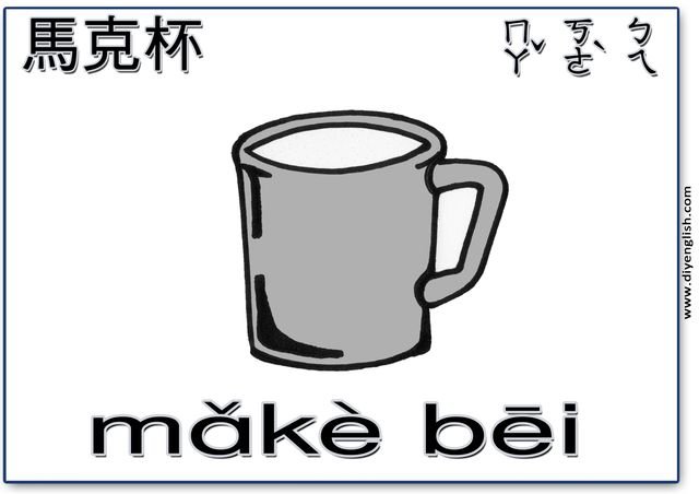 mug – Chinese & Pinyin flashcard