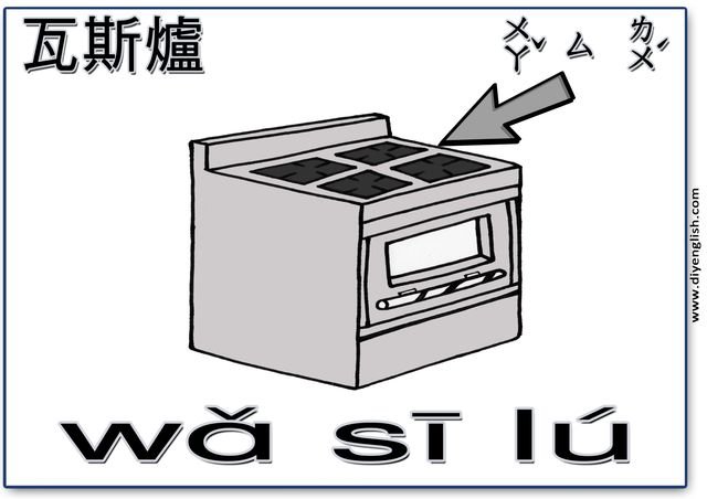 stove – Chinese & Pinyin flashcard