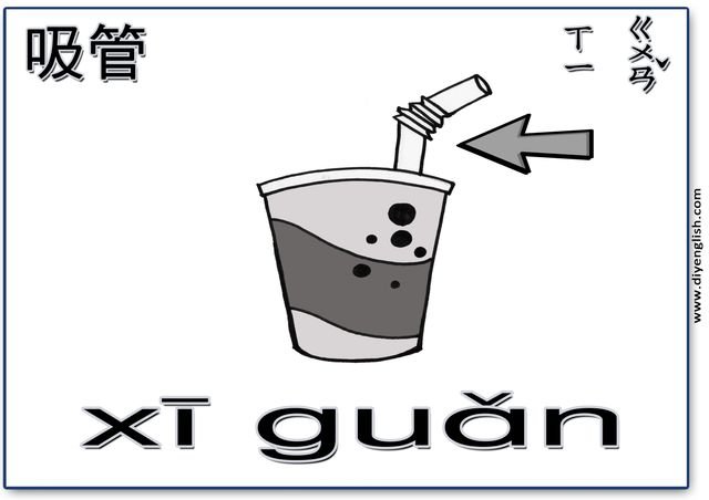 straw – Chinese & Pinyin flashcard