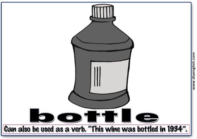 bottle – Word & fun-fact sentence flashcard