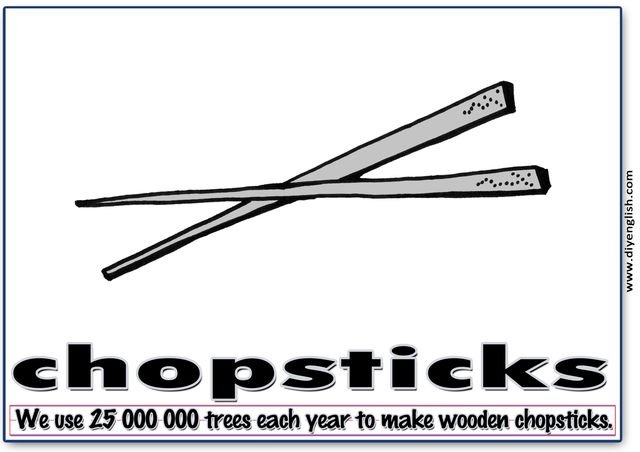 chopsticks – Word & fun-fact sentence flashcard