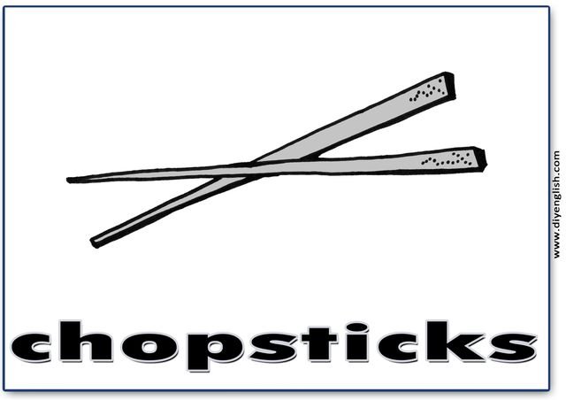 chopsticks – English word flashcard