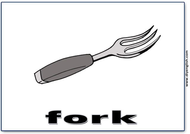 fork – English word flashcard