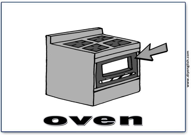oven – English word flashcard