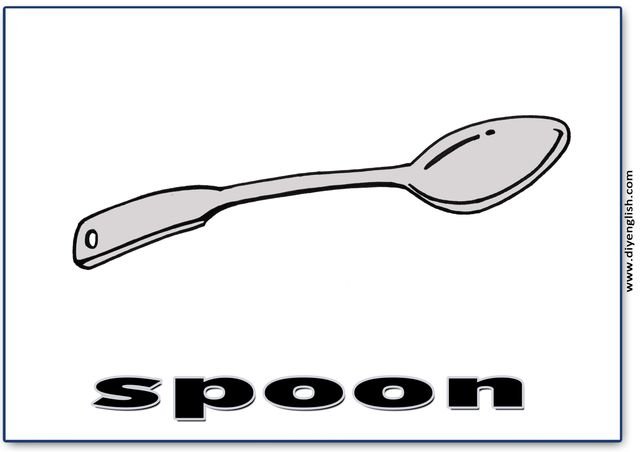 spoon – English word flashcard