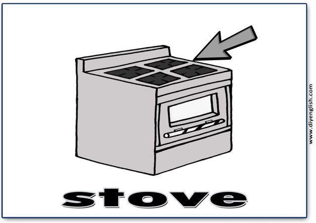 stove – English word flashcard