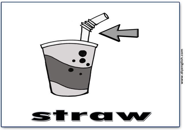 straw – English word flashcard