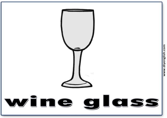 wine glass – English word flashcard