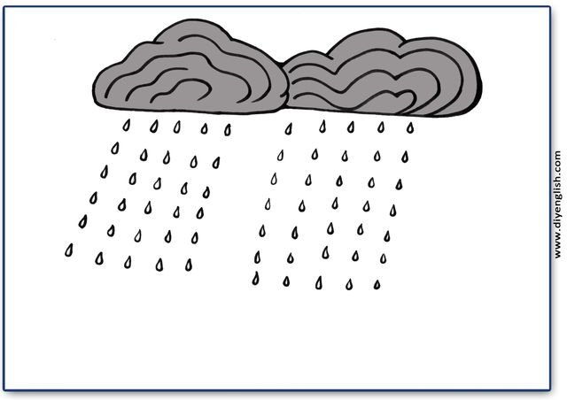 rain – Blank – colour & write flashcard