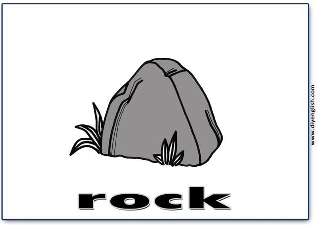 rock – Blank – colour & write flashcard