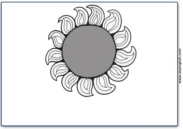 sun – Blank – colour & write flashcard
