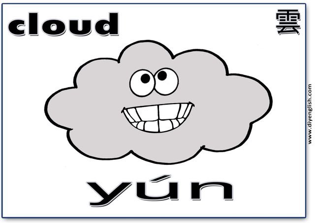 cloud – Chinese & Pinyin flashcard