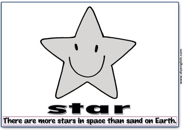 star – Word & fun-fact sentence flashcard