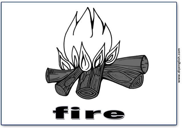 fire – English word flashcard