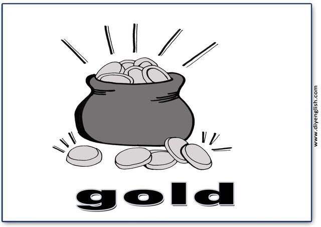 gold – English word flashcard
