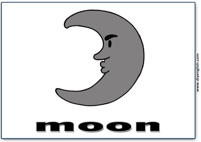 moon – English word flashcard