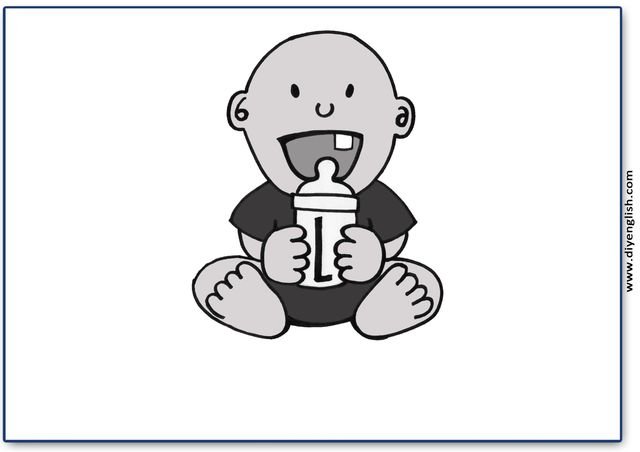 baby – Blank – colour & write flashcard
