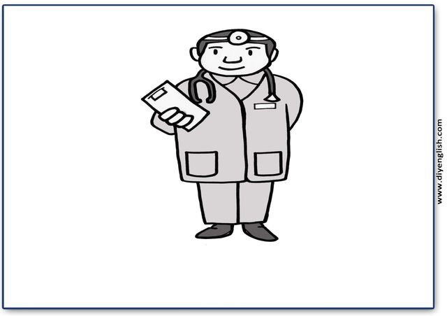 doctor – Blank – colour & write flashcard