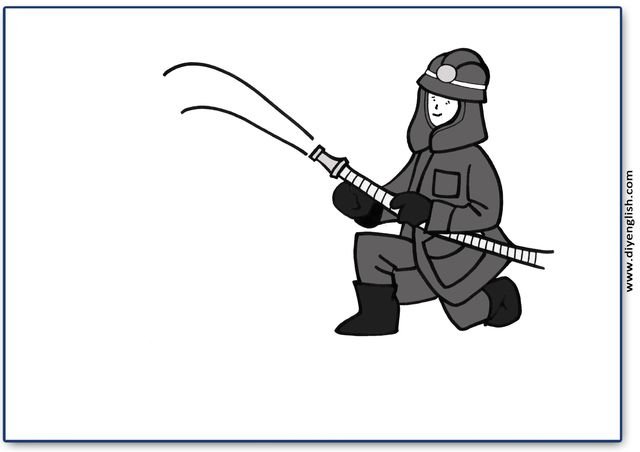 firefighter – Blank – colour & write flashcard