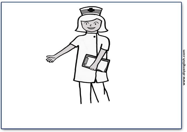 nurse – Blank – colour & write flashcard